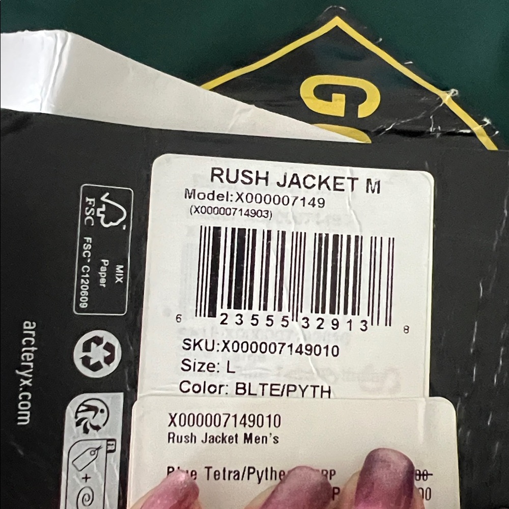 Arc'teryx Men's Teal and Forest Green Ski Jacket - Picture 7 of 7